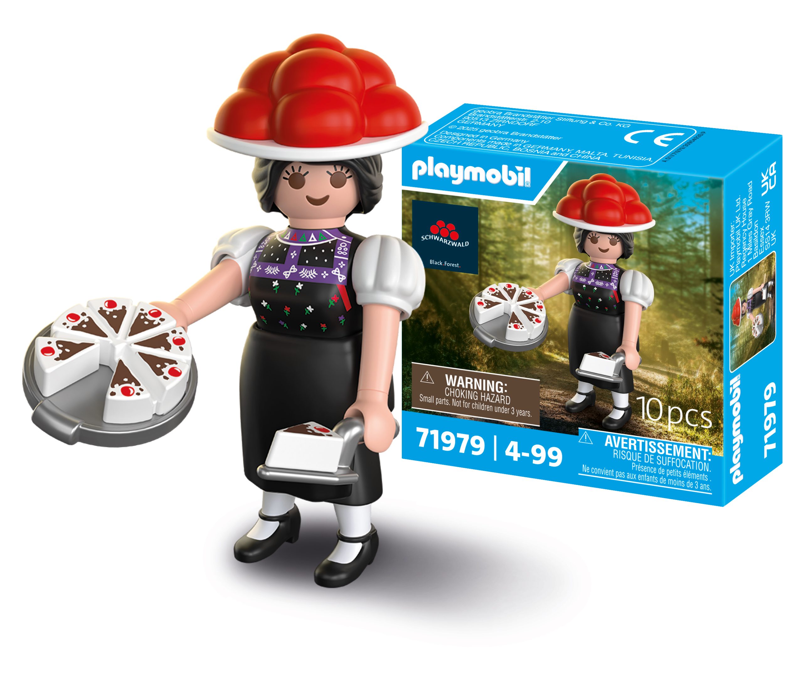 Packaging of Playmobil 71979 Schwarzwaldmarie with the enclosed cherry gateau recipe